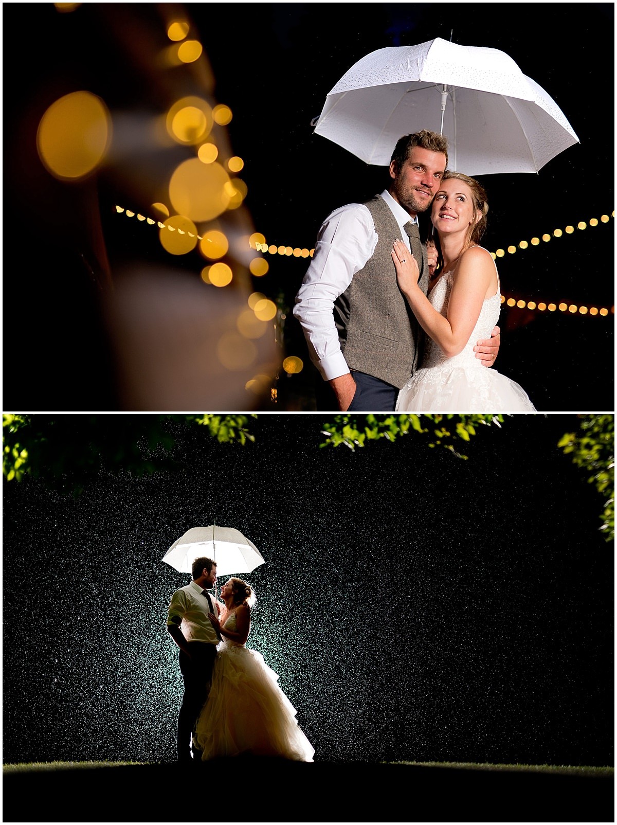 Bride and Groom Portrait at night