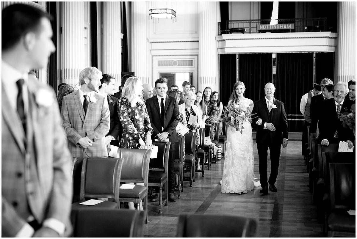 Walking down the aisle at Nottinghams Council House
