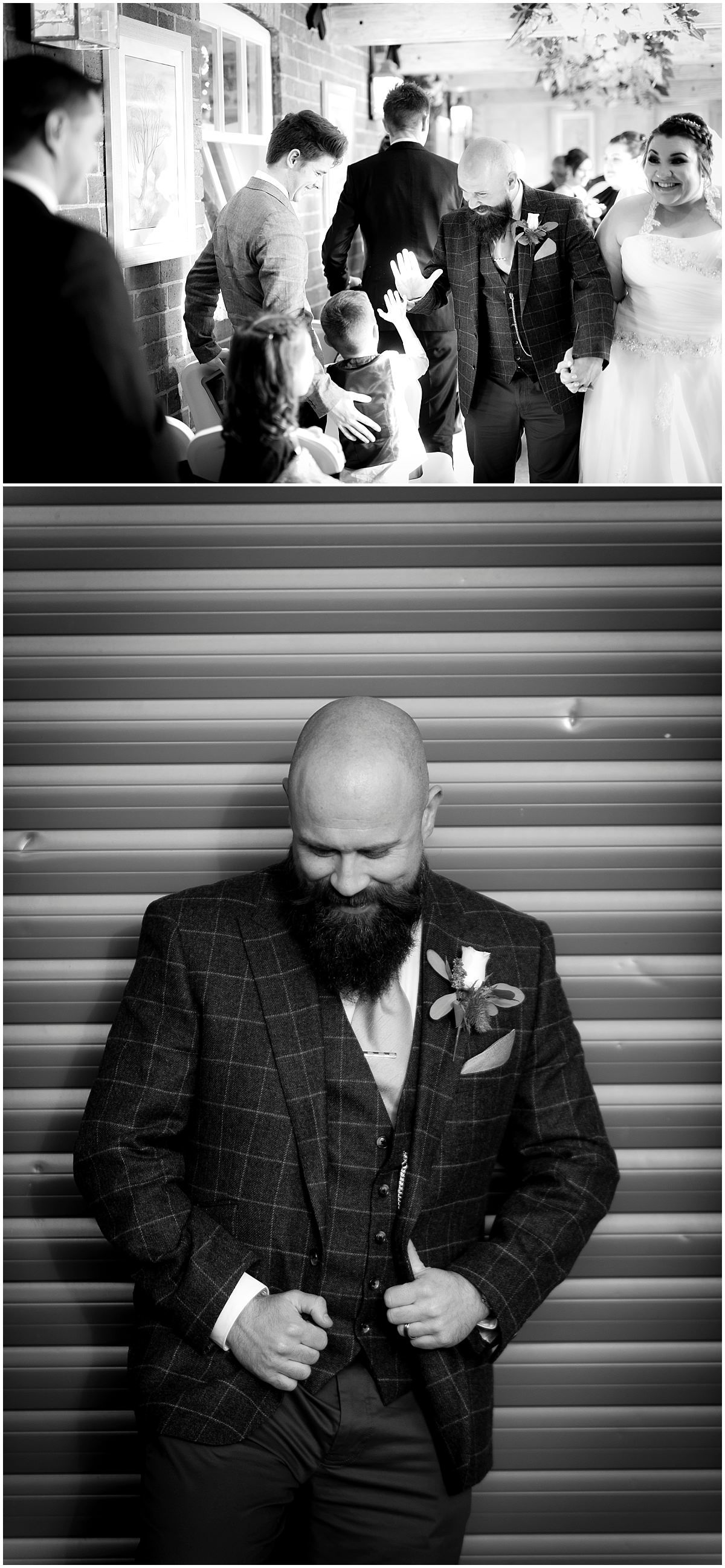 Black and white groom photography 
