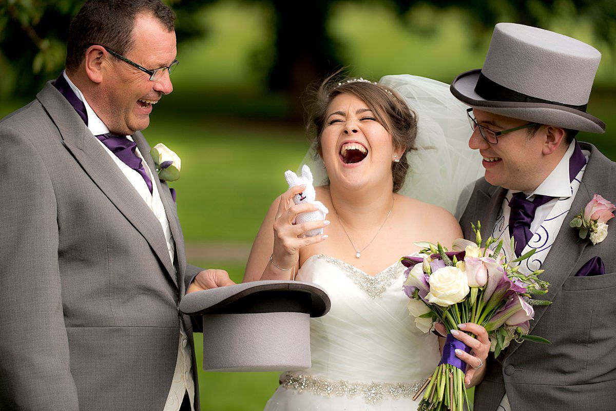 Laughter during family shot
