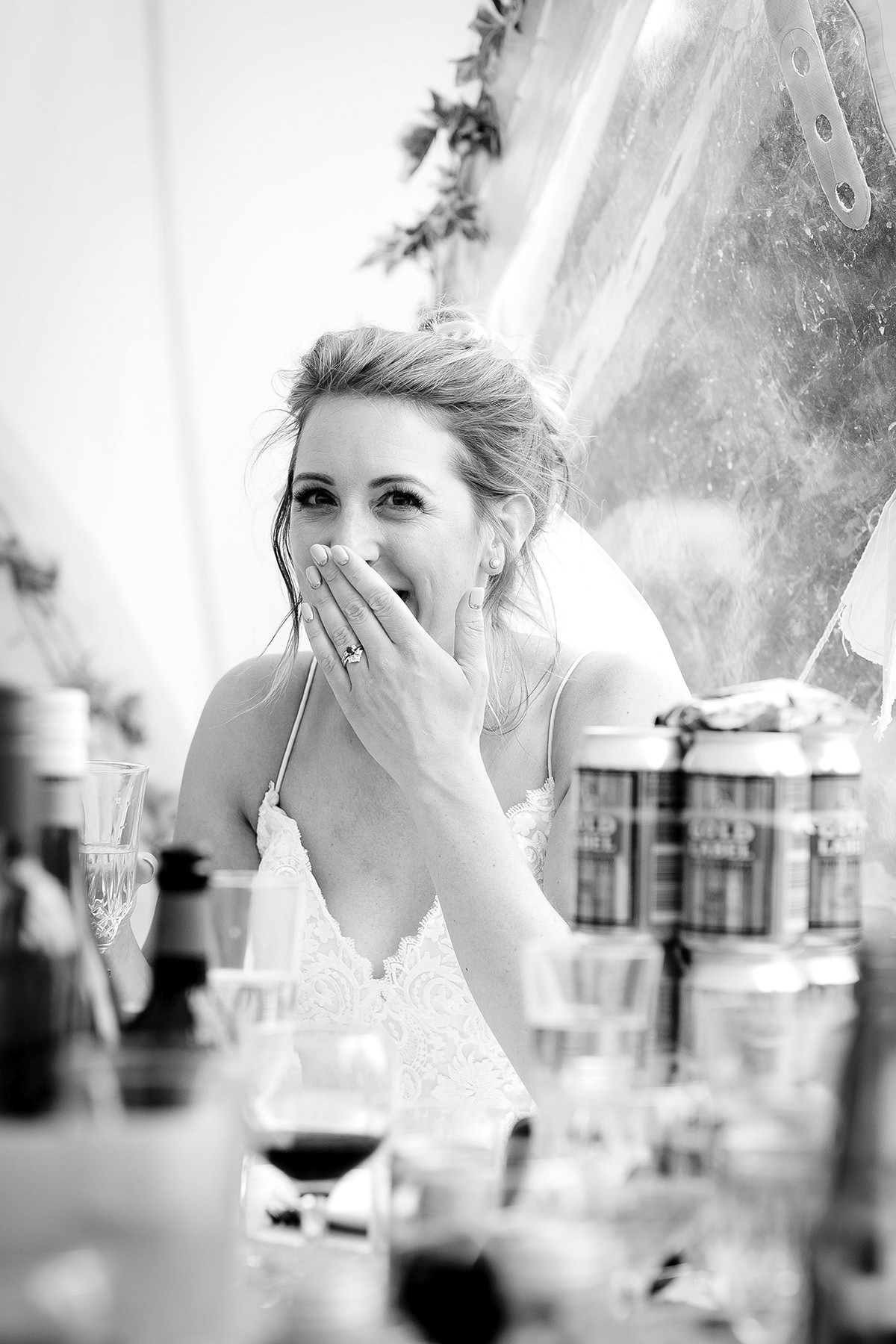 Documentary wedding photography in Derby laughter