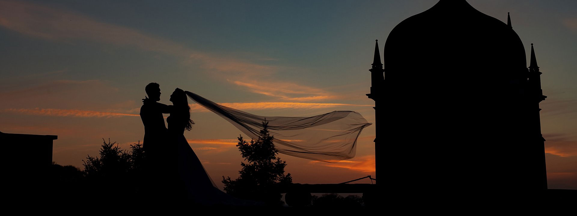 Harlaxton Manor Wedding Silhouette