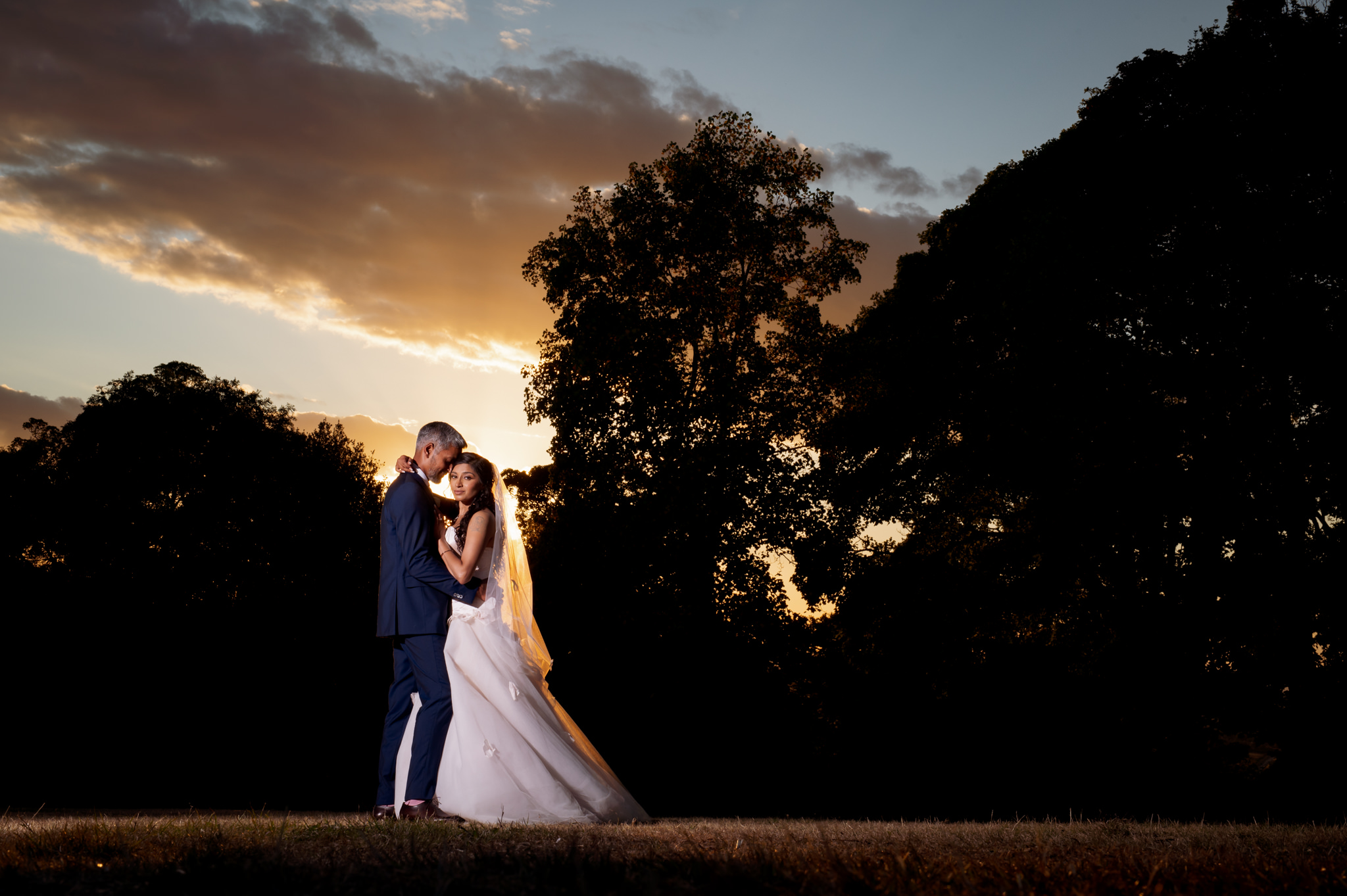 Wedding Photographer Nottingham sunset portrait