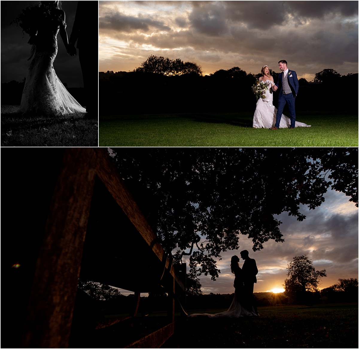 Wedding at Shottle Hall silhouettes 