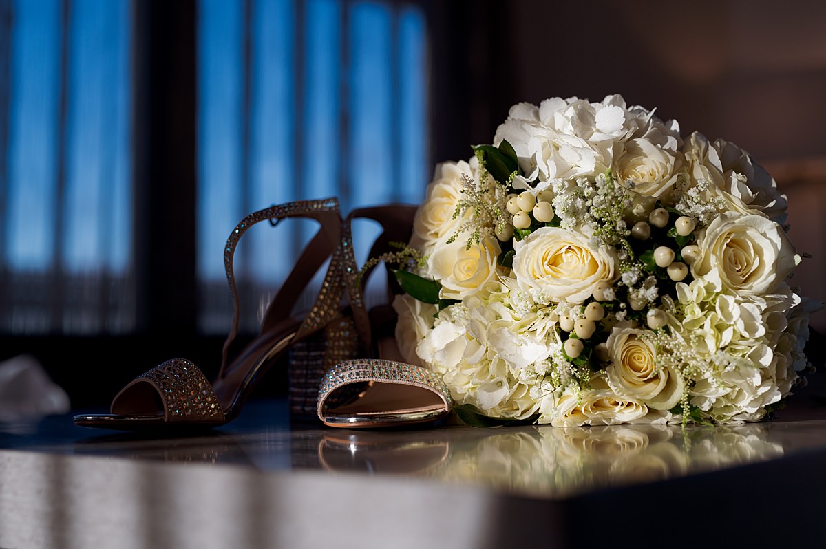 Wedding Bouquet Flowers & shoes