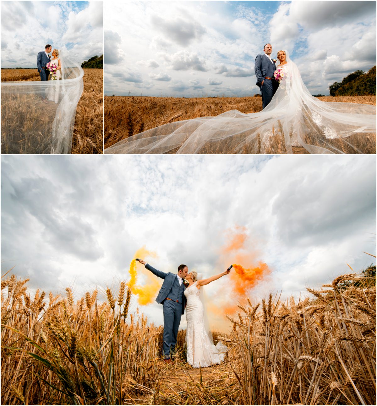 Carriage Hall Wedding Photography in field 